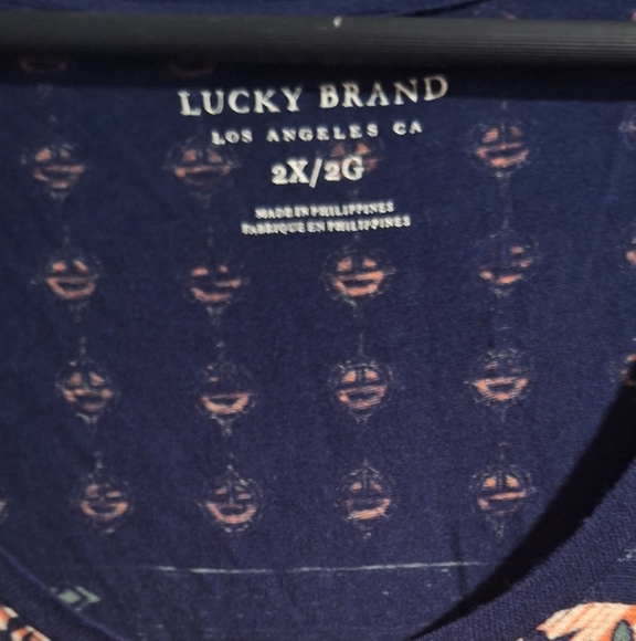 Lucky Brand Blue and Orange Graphic T-Shirt - Picture 2 of 3